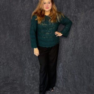 Premium dark green woolen sweater for women with textured knit by PineappleBD